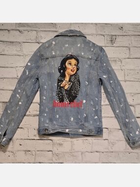 Domrebel Hand Painted Denim Jacket Snow White Graphic Small
